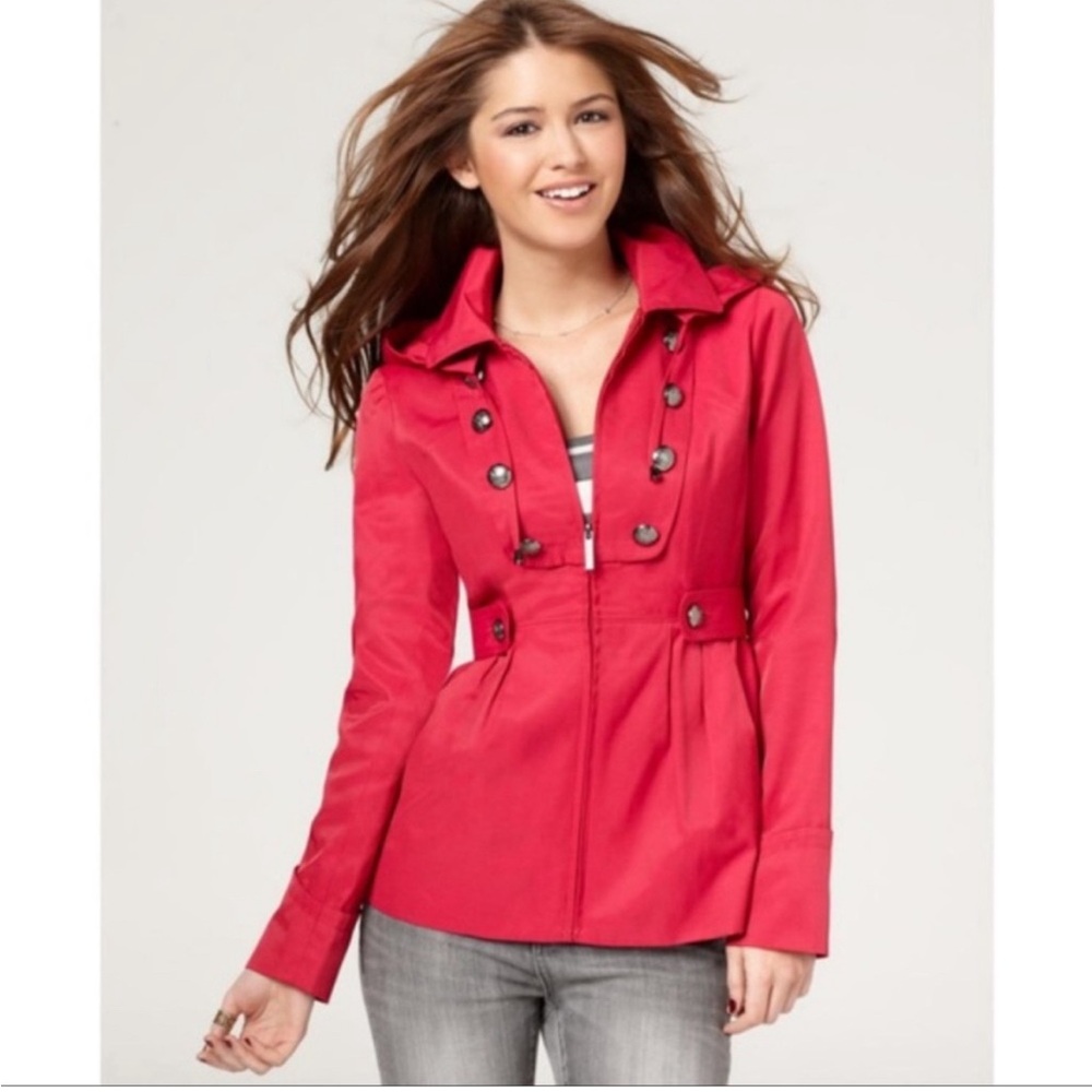 Steve Madden Pink Coat Jacket Hood Cotton/Polyester Lightweight - Size XL